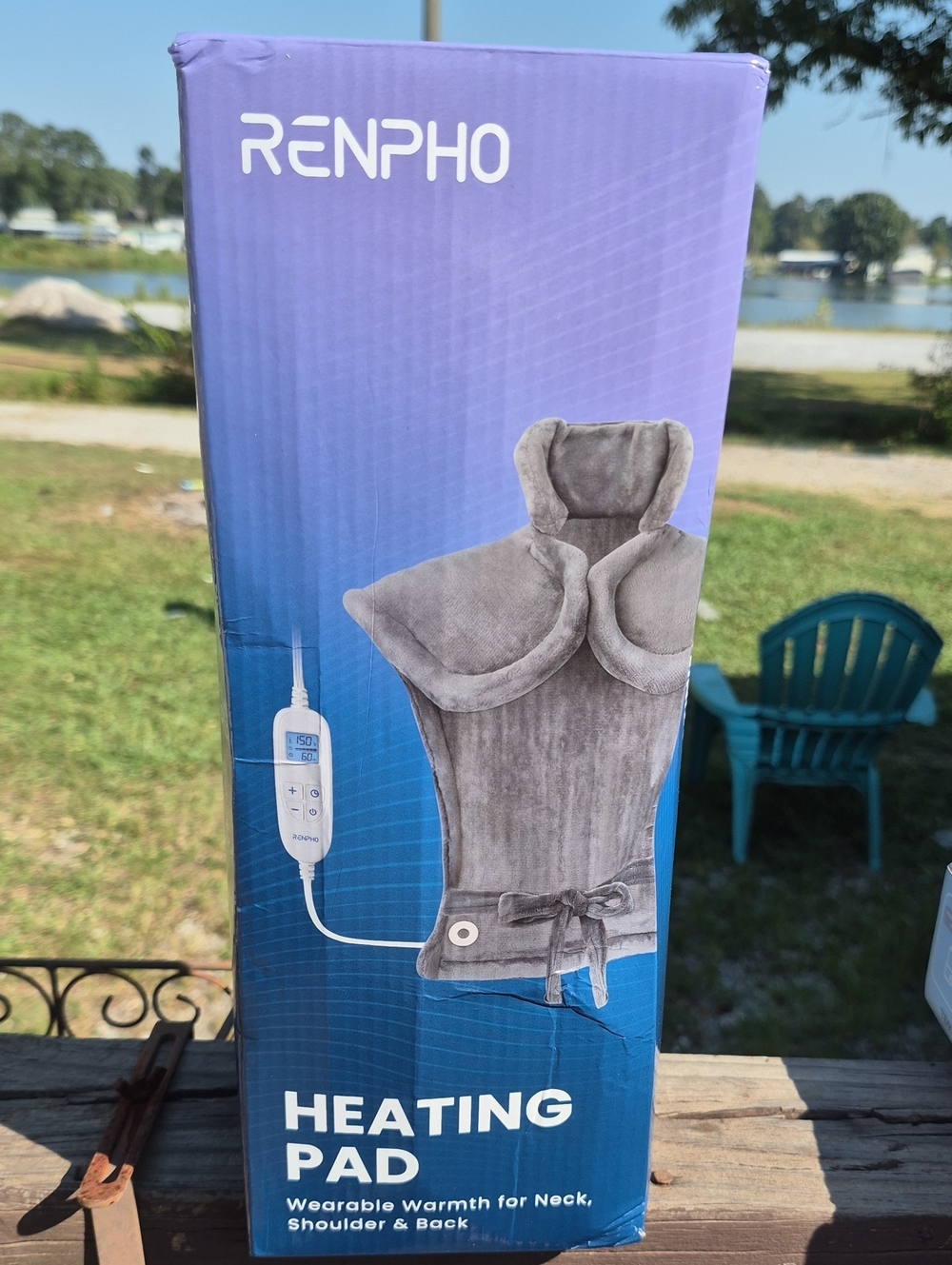 Gray Wearable Heating Pad for Neck, Shoulder & Back